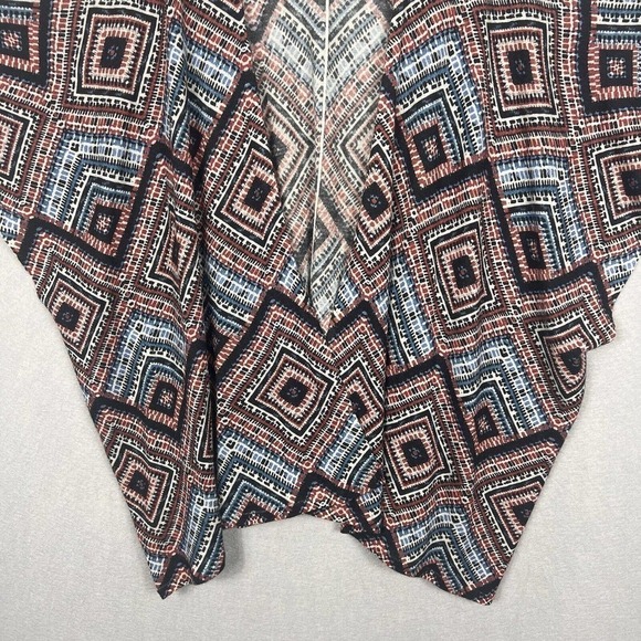Neiman Marcus Cashmere Cardigan Sweater L/XL Multicolor Aztec Print Open - Picture 4 of 12